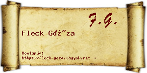Fleck Géza névjegykártya