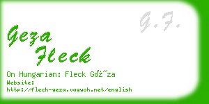 geza fleck business card